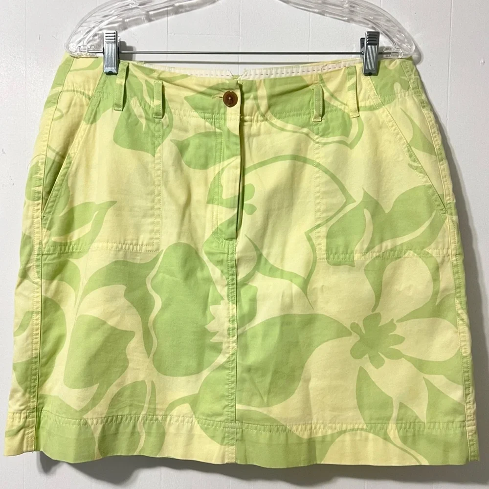 Lands End Floral Tropical Botanical Pattern Skort Skirt Golf Tennis Casual 12